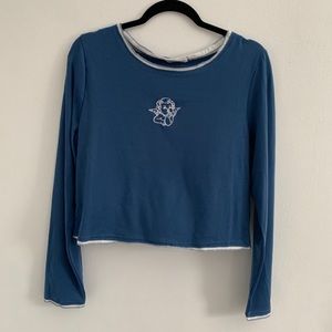 blue angle long sleeve shirt